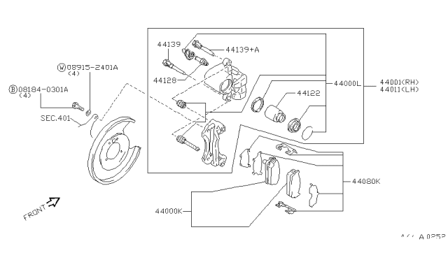 2001 Infiniti Q45 Rear Brake Diagram 1