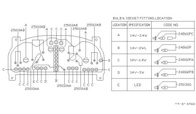 1999 Infiniti Q45 Socket & Bulb Assy Diagram for 24860-3J100