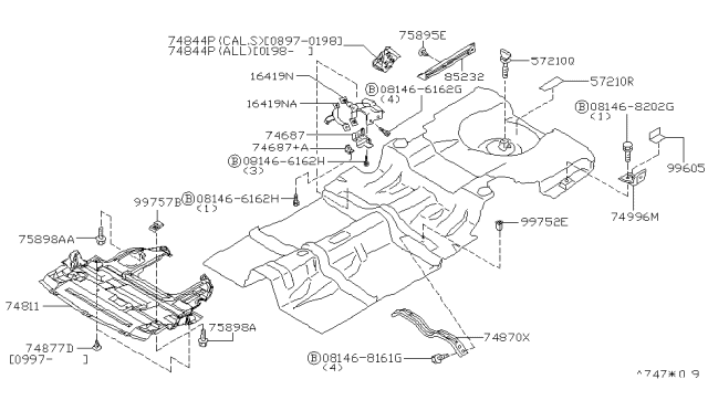 2001 Infiniti Q45 Mounting Rubber-Jack Diagram for 74892-6P000