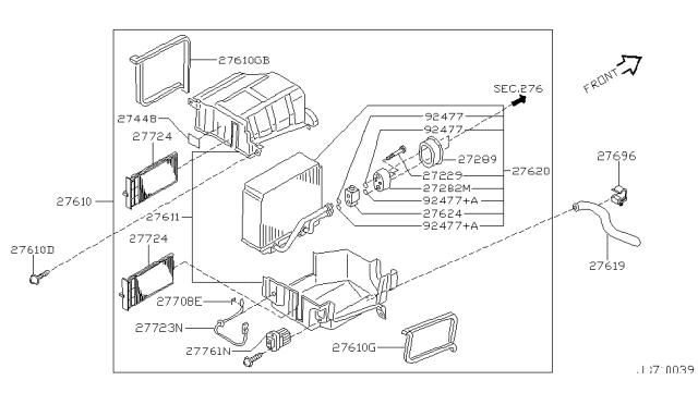 1997 Infiniti Q45 Clamp-Tube Diagram for 92527-4P000