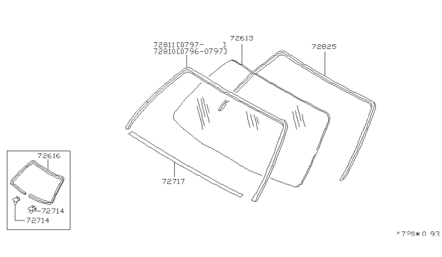 1997 Infiniti Q45 Front Windshield Diagram