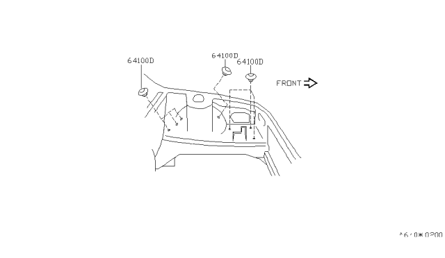 2001 Infiniti Q45 Hood Ledge & Fitting Diagram 2