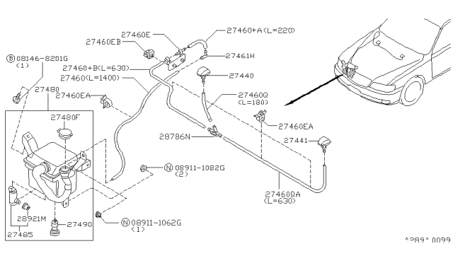 1998 Infiniti Q45 Windshield Washer Diagram