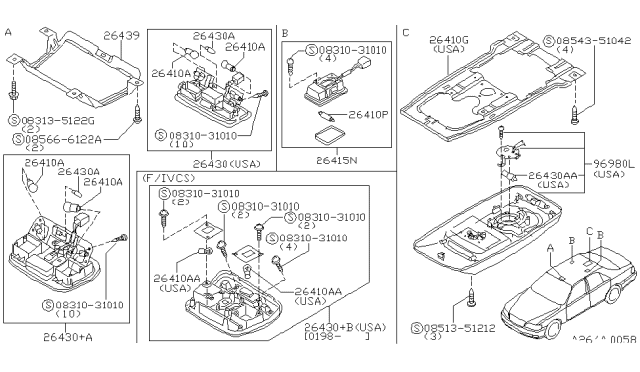 1997 Infiniti Q45 Room Lamp Diagram