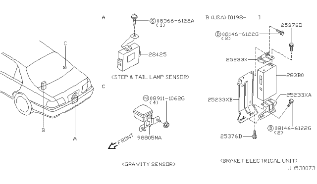 1999 Infiniti Q45 Electrical Unit Diagram 4