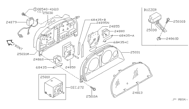 2001 Infiniti Q45 Instrument Meter & Gauge Diagram 1