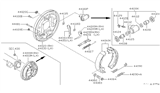 Diagram for 2000 Infiniti QX4 Parking Brake Shoe - 44060-0W725