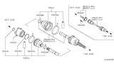 Diagram for Infiniti Q45 CV Joint - 39711-60U00