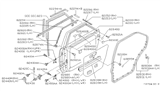 Diagram for 1994 Infiniti Q45 Door Seal - 82862-60U00