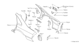 Diagram for 1992 Infiniti Q45 Fender - 78112-60U30