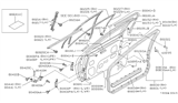 Diagram for 1993 Infiniti Q45 Door Seal - 80838-60U00