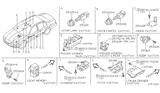 Diagram for Infiniti Power Window Switch - 25401-5Y700