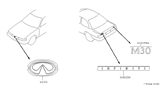 Diagram for 1992 Infiniti M30 Emblem - 62889-F6600