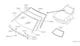 Diagram for 1990 Infiniti M30 Windshield - 72712-F6600