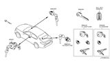 Diagram for 2016 Infiniti Q50 Ignition Lock Cylinder - 99810-4GF1A