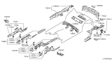 Diagram for 2011 Infiniti FX35 Rear Crossmember - 75610-1CA0B