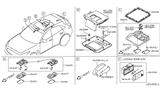 Diagram for 2009 Infiniti FX50 Interior Light Bulb - 26462-JN20A