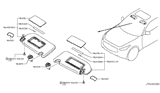 Diagram for 2009 Infiniti FX35 Sun Visor - 96401-1CA0A