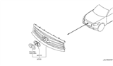 Diagram for 2015 Infiniti QX70 Grille - 62070-6WY0B