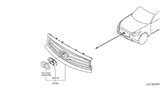 Diagram for Infiniti QX70 Grille - 62070-6WP1B