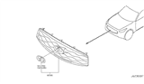 Diagram for 2011 Infiniti FX35 Grille - 62070-3EV0B