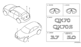 Diagram for 2009 Infiniti FX35 Emblem - 90896-1CB0A