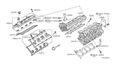 Diagram for Infiniti Cylinder Head Bolts - 11056-3Z00A