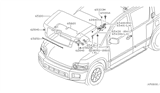 Diagram for 2005 Infiniti QX56 Hood Hinge - 65400-7S000