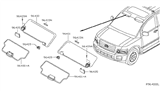 Diagram for 2009 Infiniti QX56 Sun Visor - 96403-ZR10A