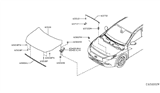 Diagram for 2018 Infiniti QX30 Hood Hinge - 65400-5DA0B