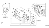 Diagram for Infiniti QX70 Brake Dust Shields - 41151-1EX1A