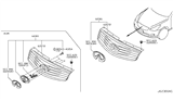 Diagram for Infiniti QX50 Grille - 62070-1BA0A