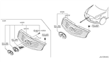 Diagram for Infiniti EX37 Grille - 62070-1BA0A