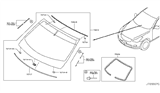 Diagram for 2014 Infiniti QX50 Windshield - G2700-1BA2B