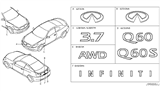 Diagram for 2008 Infiniti G37 Emblem - 84890-JL60A