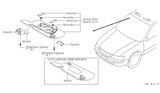 Diagram for Infiniti I30 Sun Visor - 96401-0L900