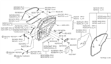 Diagram for 1996 Infiniti I30 Weather Strip - 82834-40U00