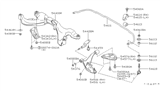 Diagram for 1999 Infiniti I30 Sway Bar Bracket - 54614-0E001