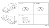 Diagram for Infiniti I30 Emblem - 62890-40U10