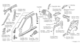 Diagram for 1998 Infiniti I30 Wheelhouse - 76712-43U30