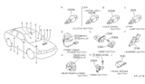 Diagram for 1994 Infiniti G20 Power Window Switch - 25411-0J200