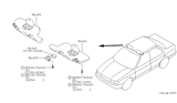 Diagram for 1996 Infiniti G20 Sun Visor - 96400-0J205