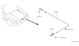 Diagram for 1991 Infiniti G20 Hood Cable - 65620-59J00