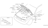 Diagram for 1994 Infiniti G20 Hood Hinge - 65400-50J00