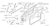 Diagram for 1996 Infiniti G20 Window Run - 80216-50J00