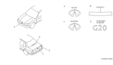 Diagram for 1999 Infiniti QX4 Emblem - 62890-0J200