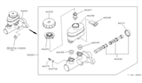 Diagram for 1994 Infiniti G20 Brake Master Cylinder - 46010-62J72