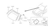 Diagram for 1991 Infiniti G20 Windshield - 72712-62J10