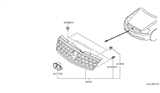 Diagram for 2009 Infiniti M35 Grille - 62310-EJ70B