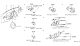 Diagram for 1995 Infiniti J30 Cruise Control Switch - 25340-10Y03